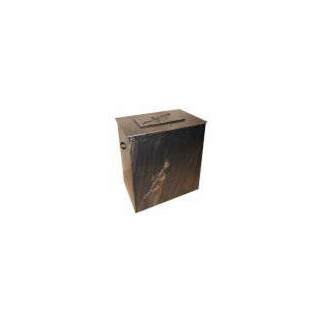 Metal woodbin with wheels